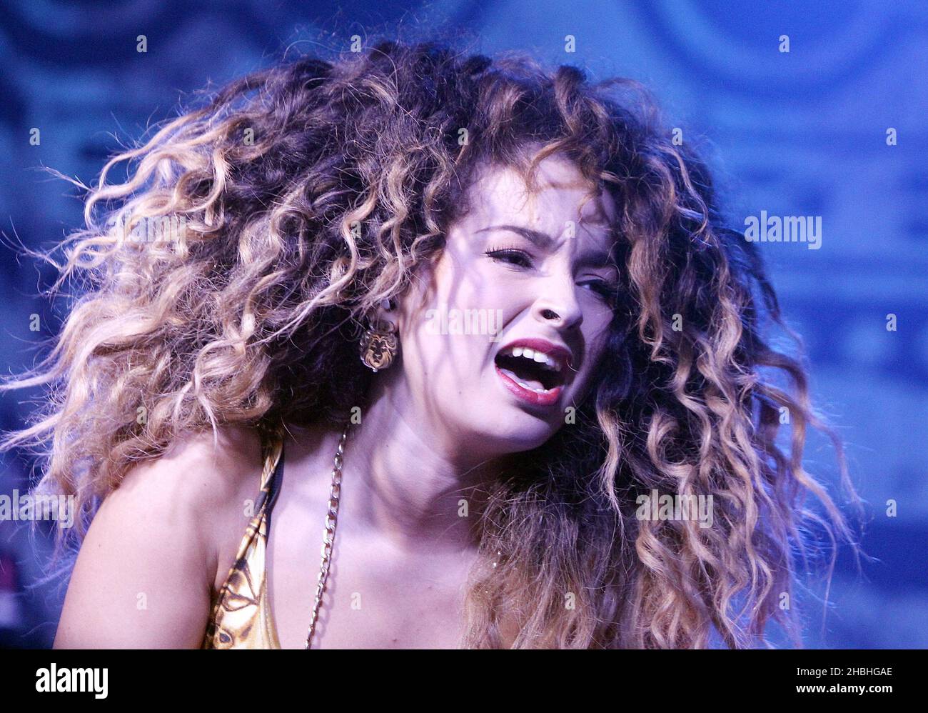 Ella Eyre performs on stage at the XOYO Club in London. Stock Photo