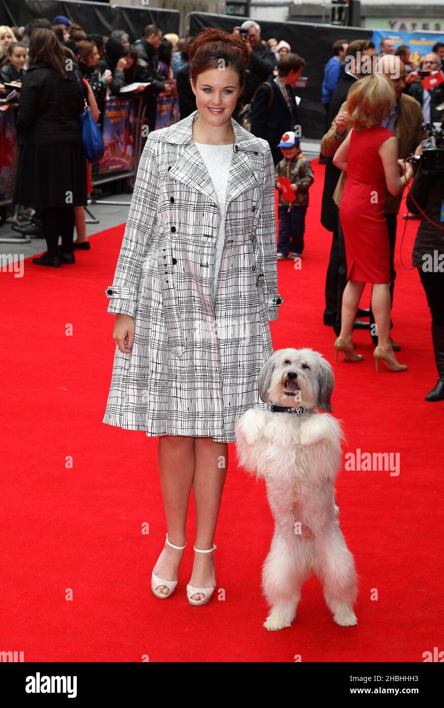 Ashleigh and Pudsey attending the Postman Pat The Movie World Premier at The West End Odeon in Leicester Square in London. Stock Photo