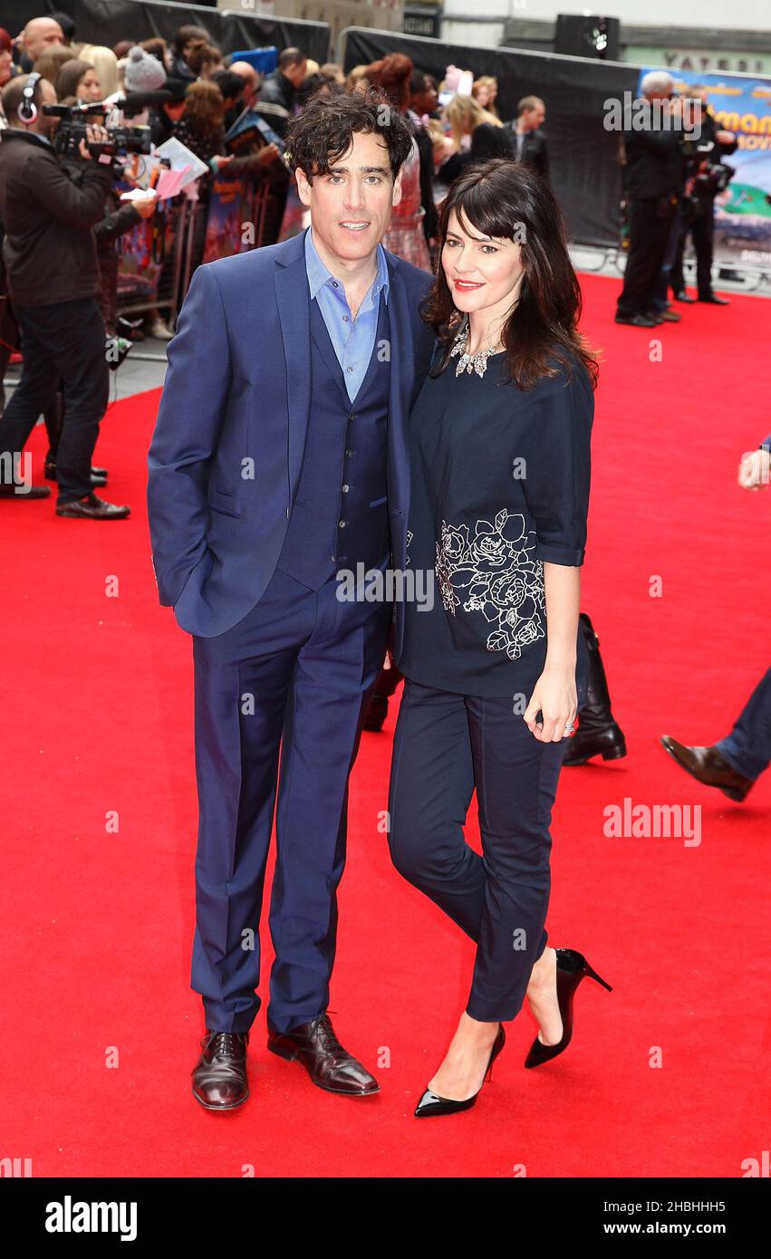 Stephen Mangan and Louise Delamere attending the Postman Pat The Movie World Premier at The West End Odeon in Leicester Square in London. Stock Photo