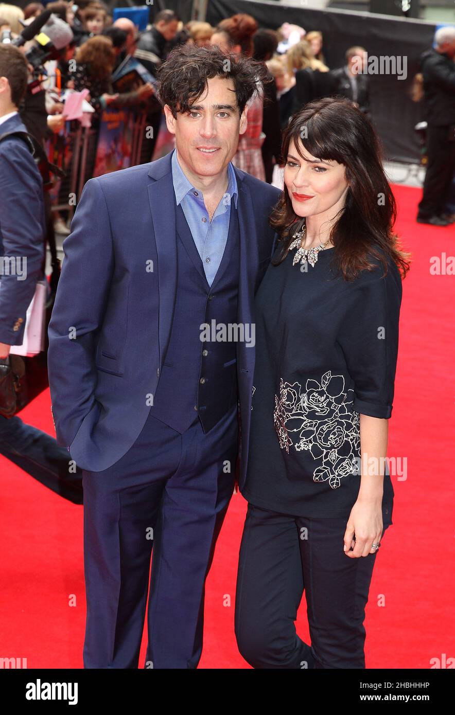 Stephen Mangan and Louise Delamere attending the Postman Pat The Movie World Premier at The West End Odeon in Leicester Square in London. Stock Photo