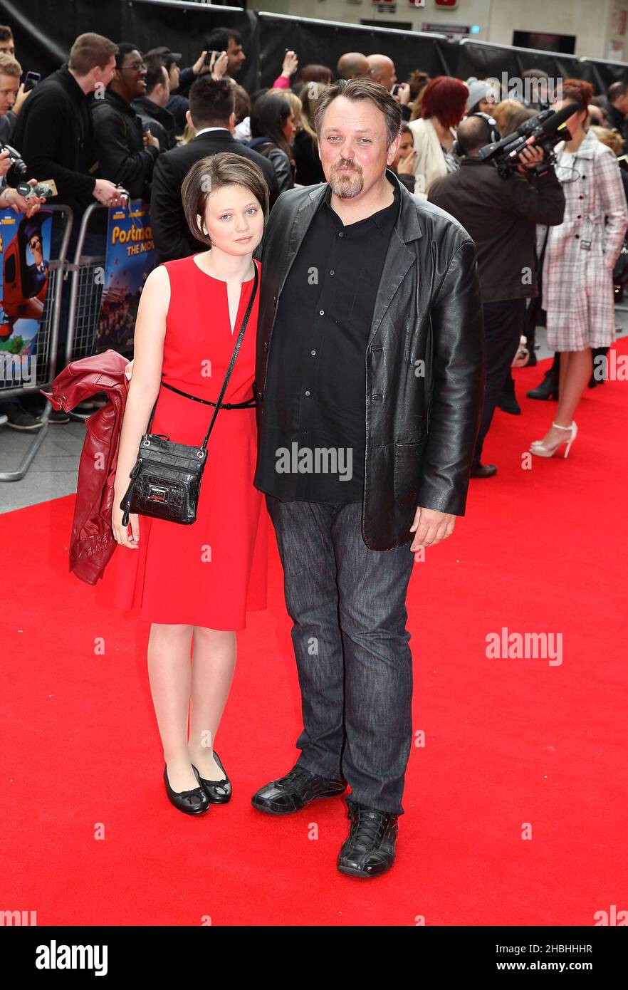 Mike Disa (the director) attending the Postman Pat The Movie World Premier at The West End Odeon in Leicester Square in London. Stock Photo