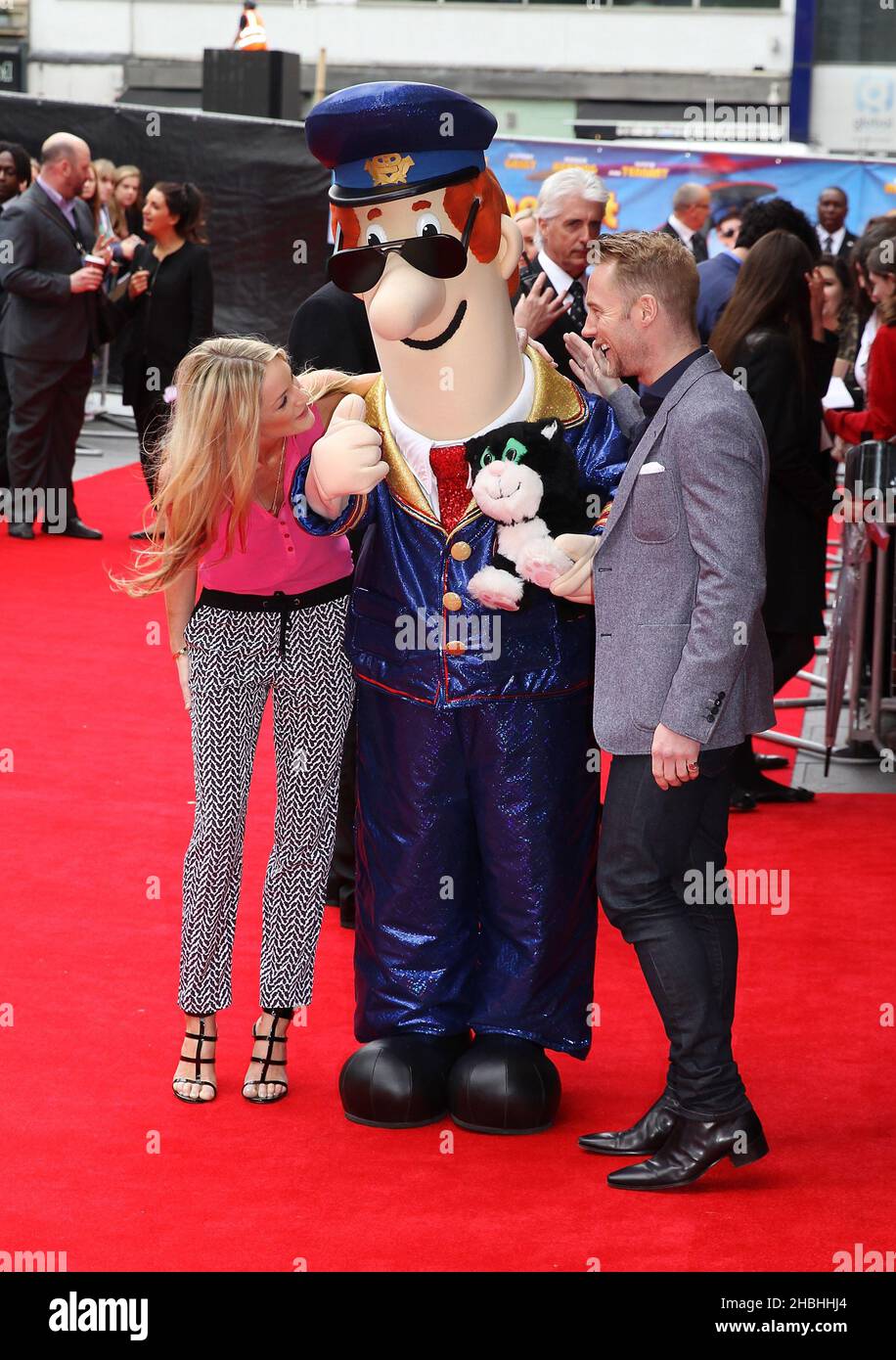 Ronan Keating and Storm Uechtritz attending the Postman Pat The Movie World Premier at The West End Odeon in Leicester Square in London. Stock Photo
