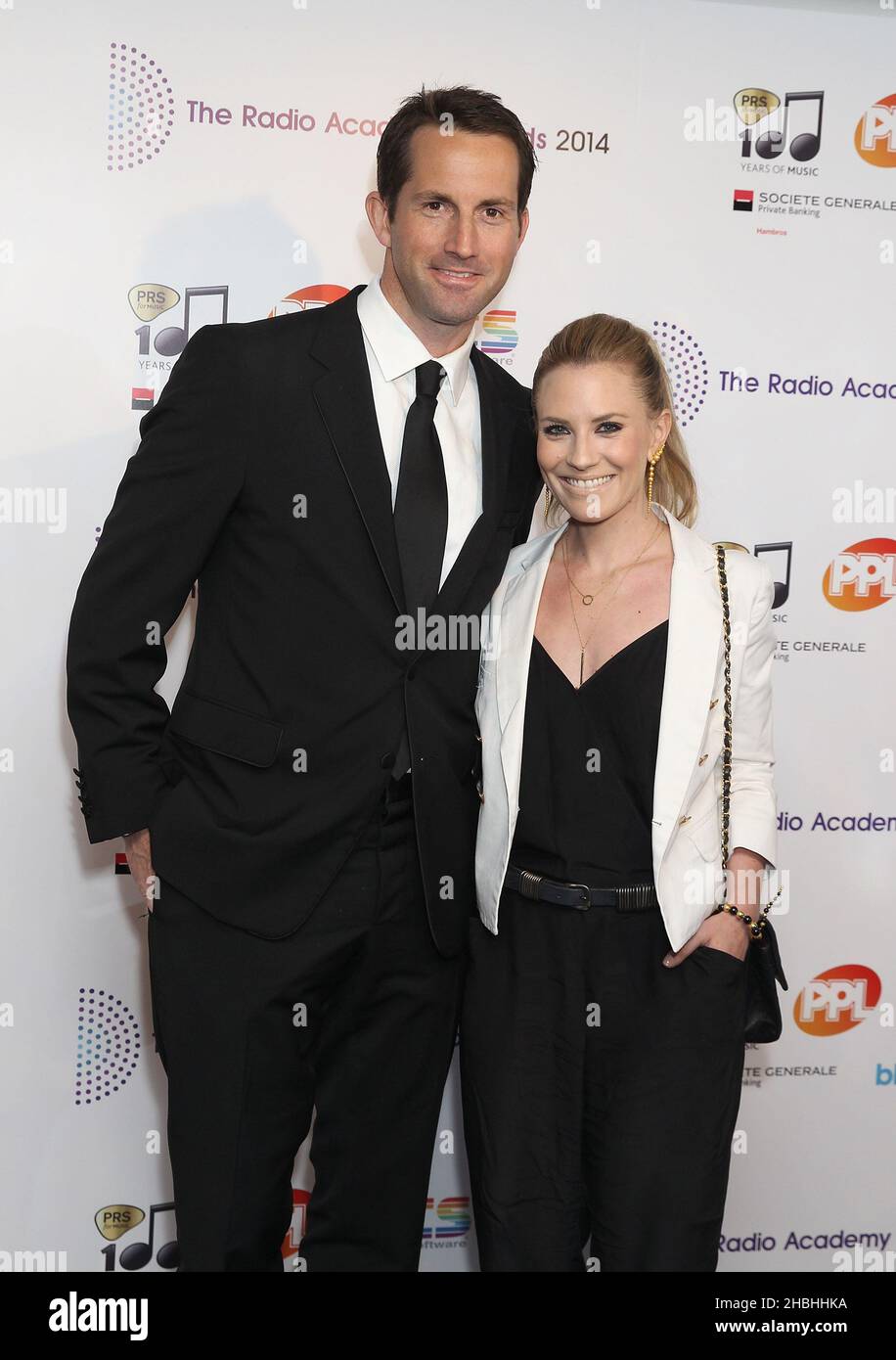Sir Ben Ainslie Georgie Thompson attend The Radio Academy Awards at the Grosvenor House Hotel in London. Stock Photo