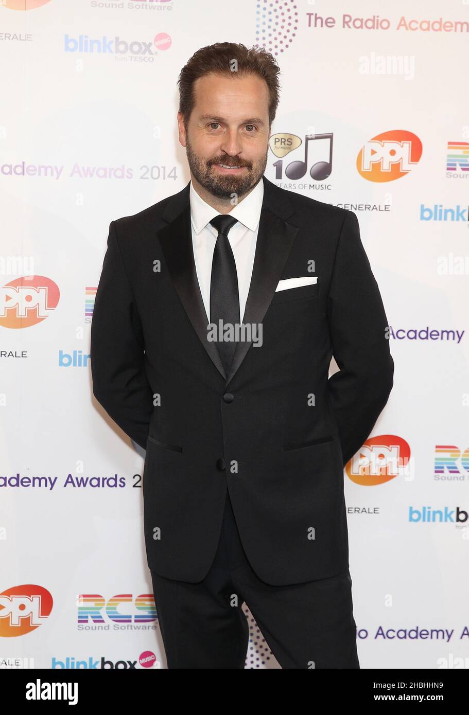 Alfie Boe attends The Radio Academy Awards at the Grosvenor House Hotel in London. Stock Photo