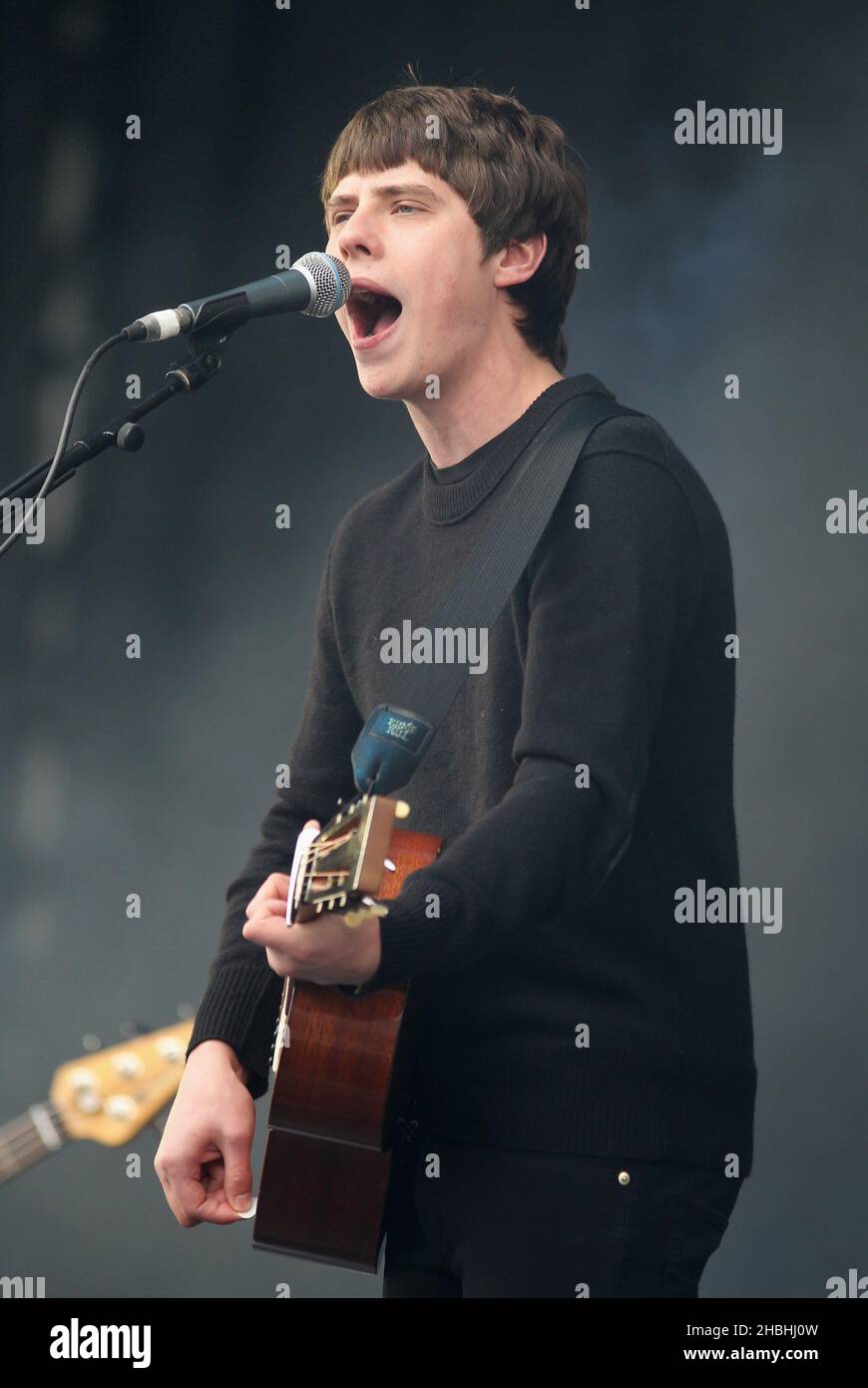 Jake Bugg performs on stage during the BBC Radio 1 Big Weekend Festival on Glasgow Green in Glasgow, Scotland. Stock Photo