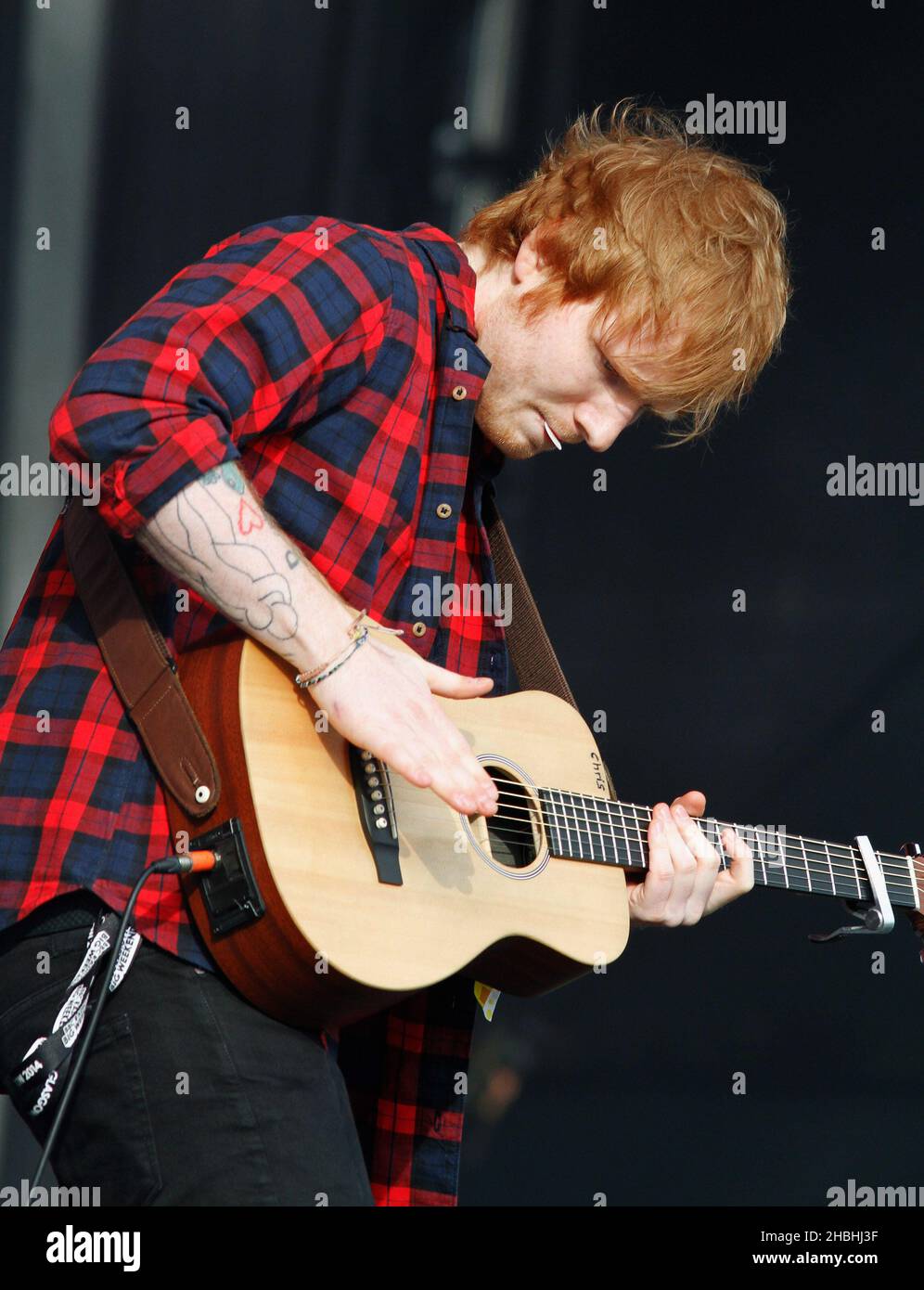 Ed Sheeran performs on stage during the BBC Radio 1 Big Weekend ...