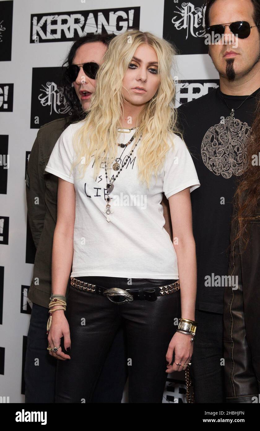 Taylor Momsen and her band The Pretty Reckless arriving at the Relentless Kerrang Awards at the Troxy in London. Stock Photo