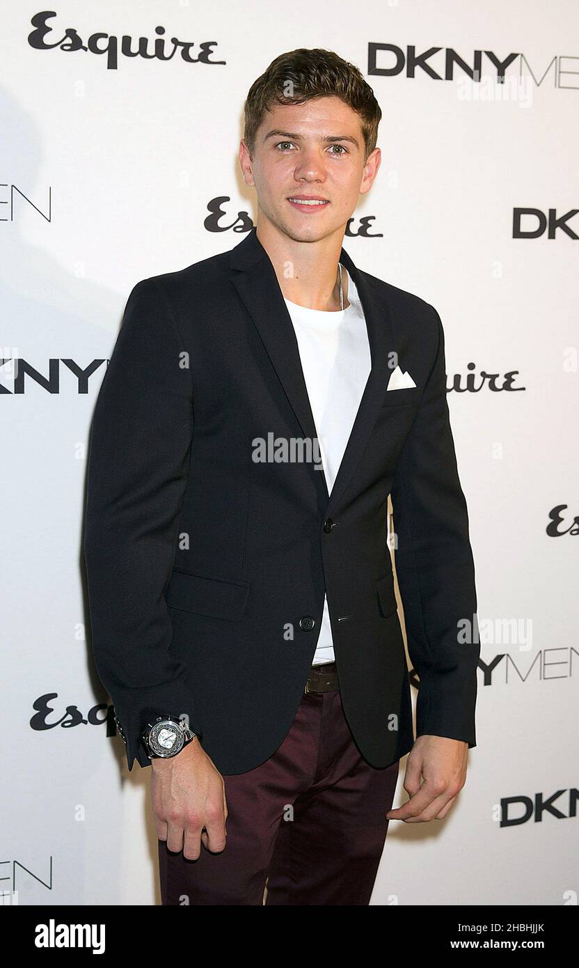 Luke Campbell arrives at the DKNYMEN's debut London Collections Step and Repeat at One Embankment in London. Stock Photo