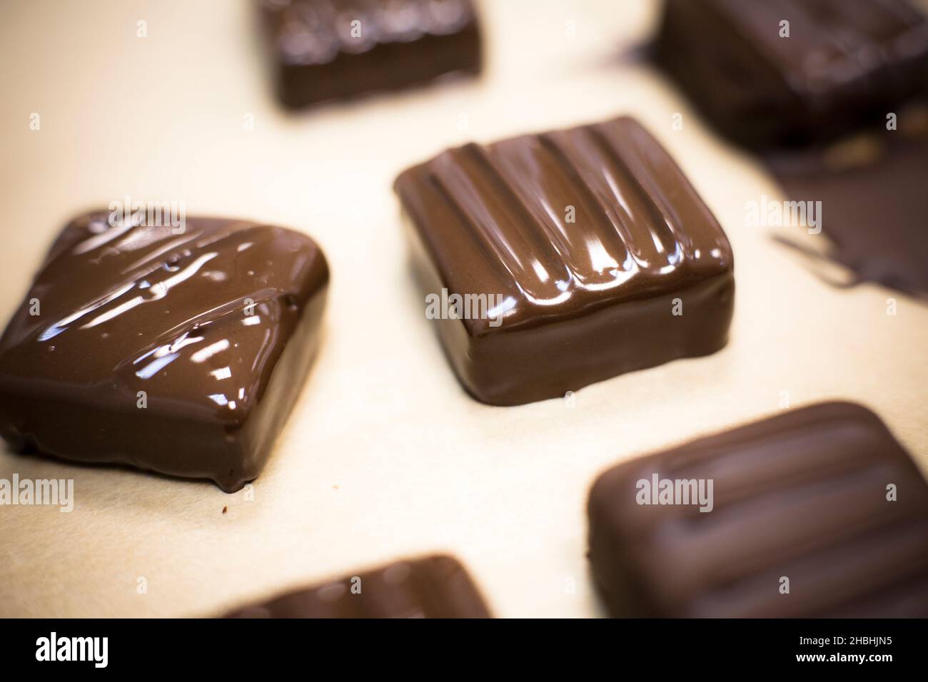 Hand Made Chocolate bonbons Stock Photo