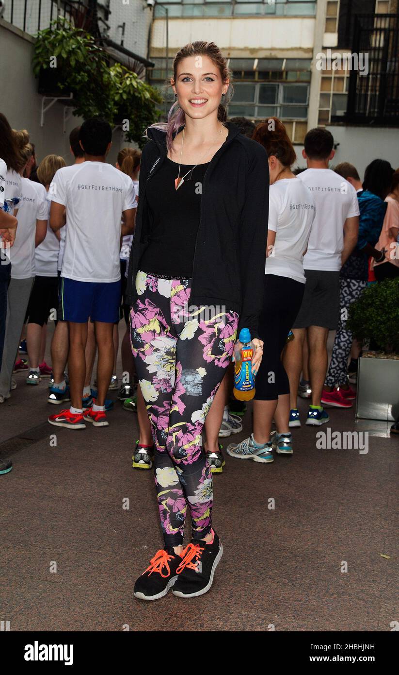 Ashley James attending a photocall for Fitness First Home Run in London. Stock Photo