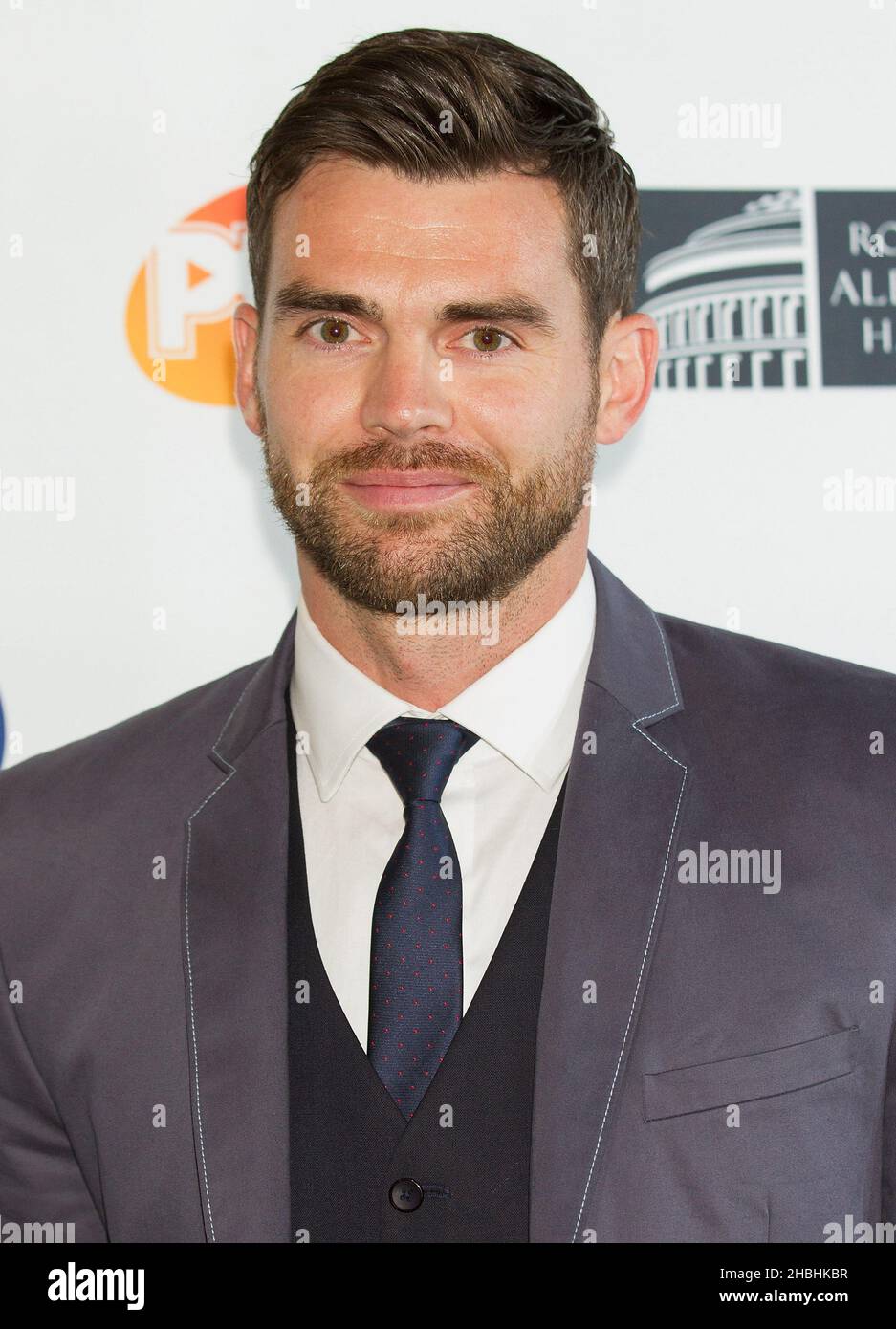 Jimmy Anderson cricketer attends the Nordoff Robbins 02 Silver Clef Awards at the London Hilton Park Lane Hotel in London. Stock Photo