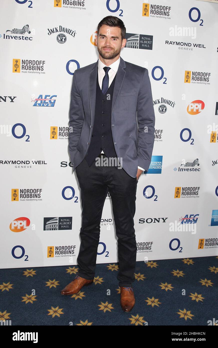 Jimmy Anderson cricketer attends the Nordoff Robbins 02 Silver Clef Awards at the London Hilton Park Lane Hotel in London. Stock Photo