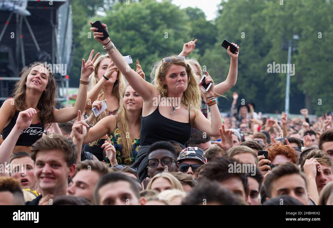 Fans in the crowd at Wireless Festival in Finsbury Park in London Stock