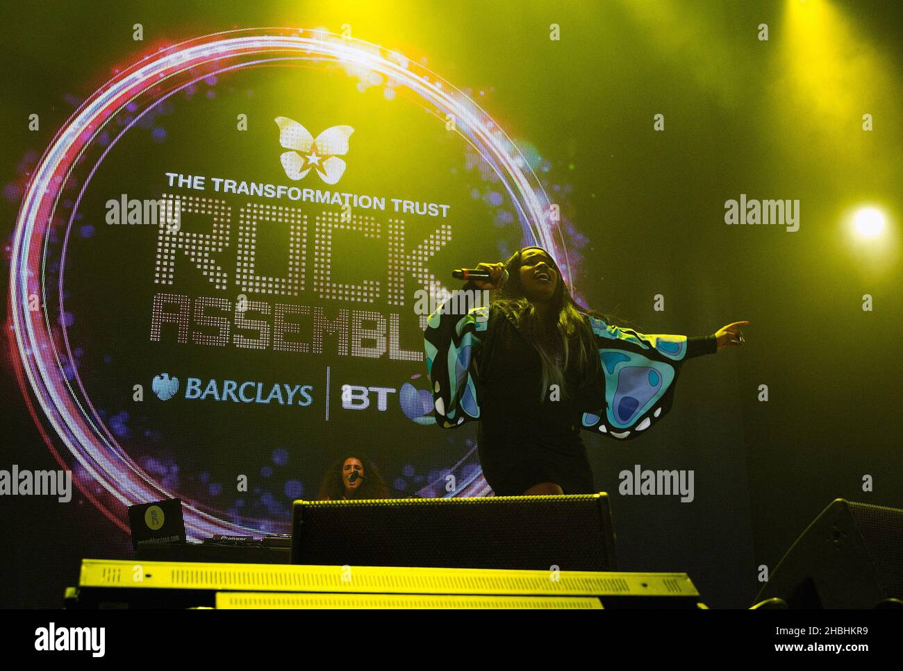 Misha B performs at Rock Assembly in Wembley Arena, London. Stock Photo