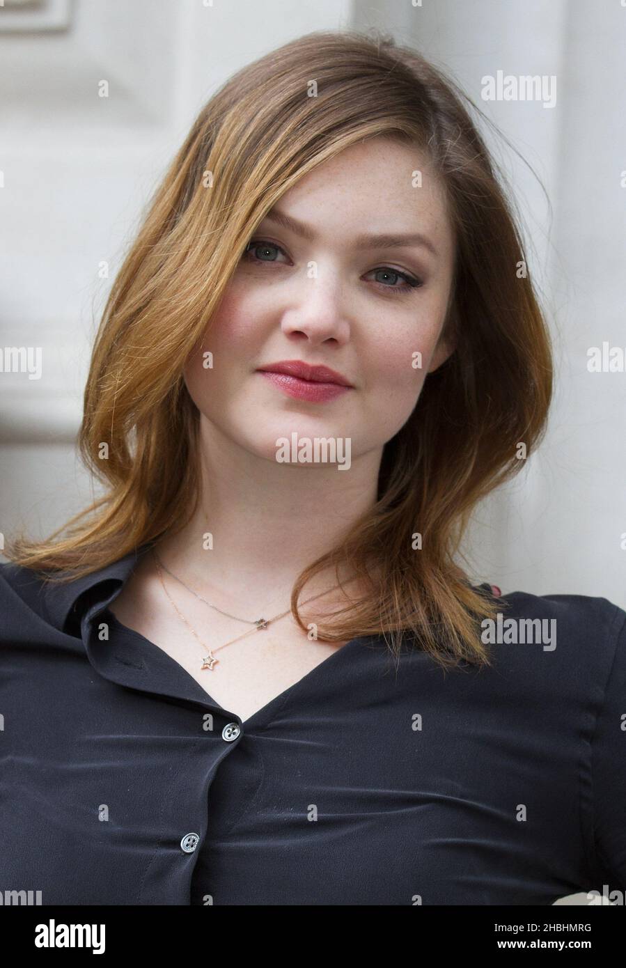Holliday Grainger attends The Riot Club photocall outside the Corinthia Hotel in London. Stock Photo