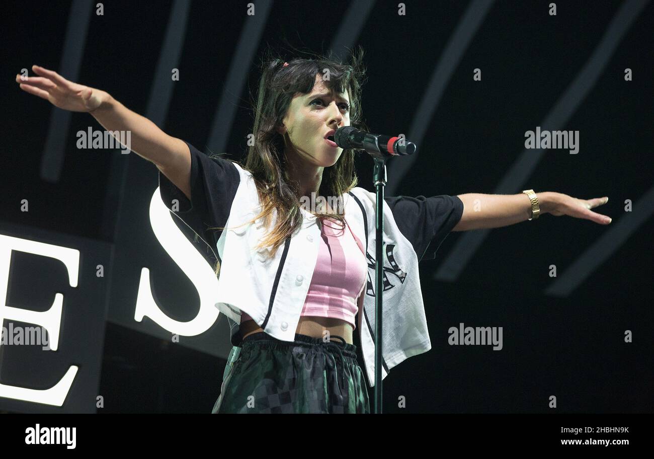 Louisa Rose Allen aka Foxes performs on stage at the 02 Arena in London