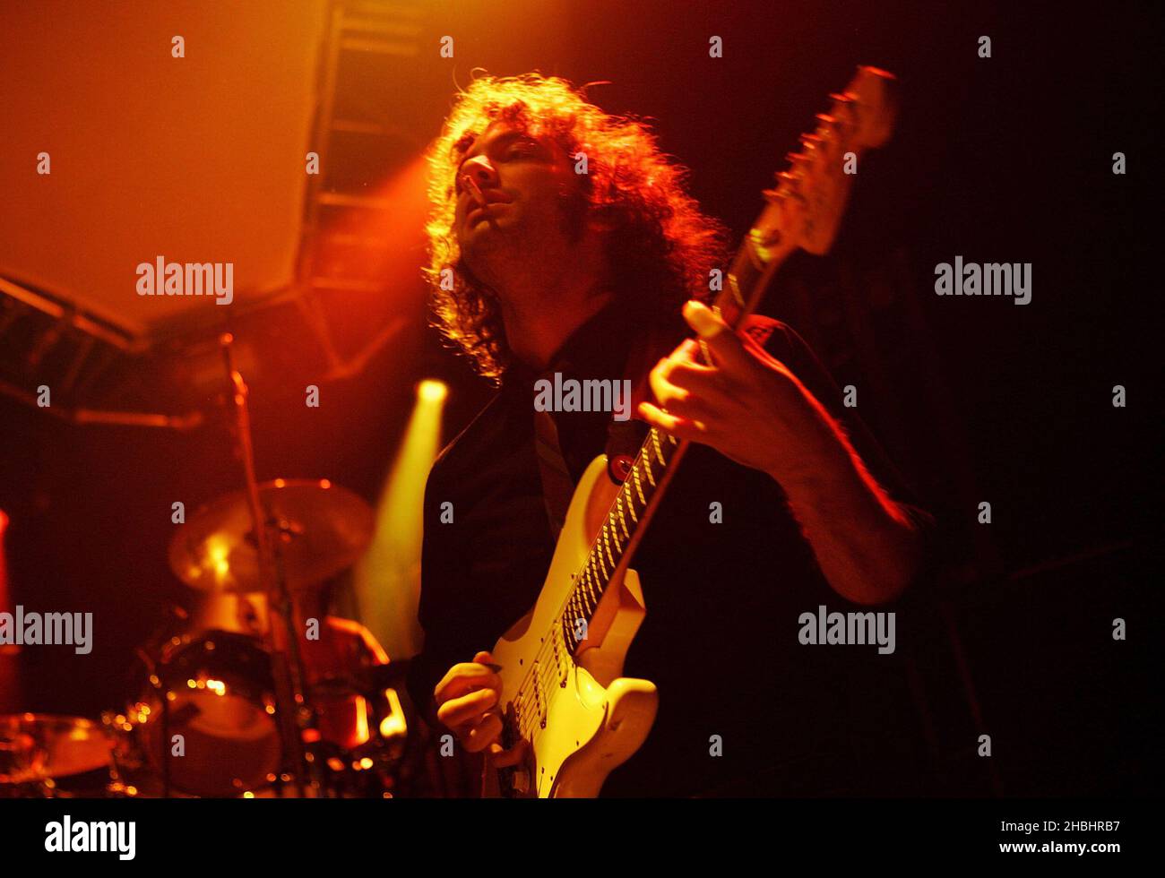 Albert Hammond Junior of New York indie group The Strokes play their first London date of the UK tour promoting their third album 'First Impressions Of Earth', released January 9, at Shepherds Bush Empire in London. Stock Photo