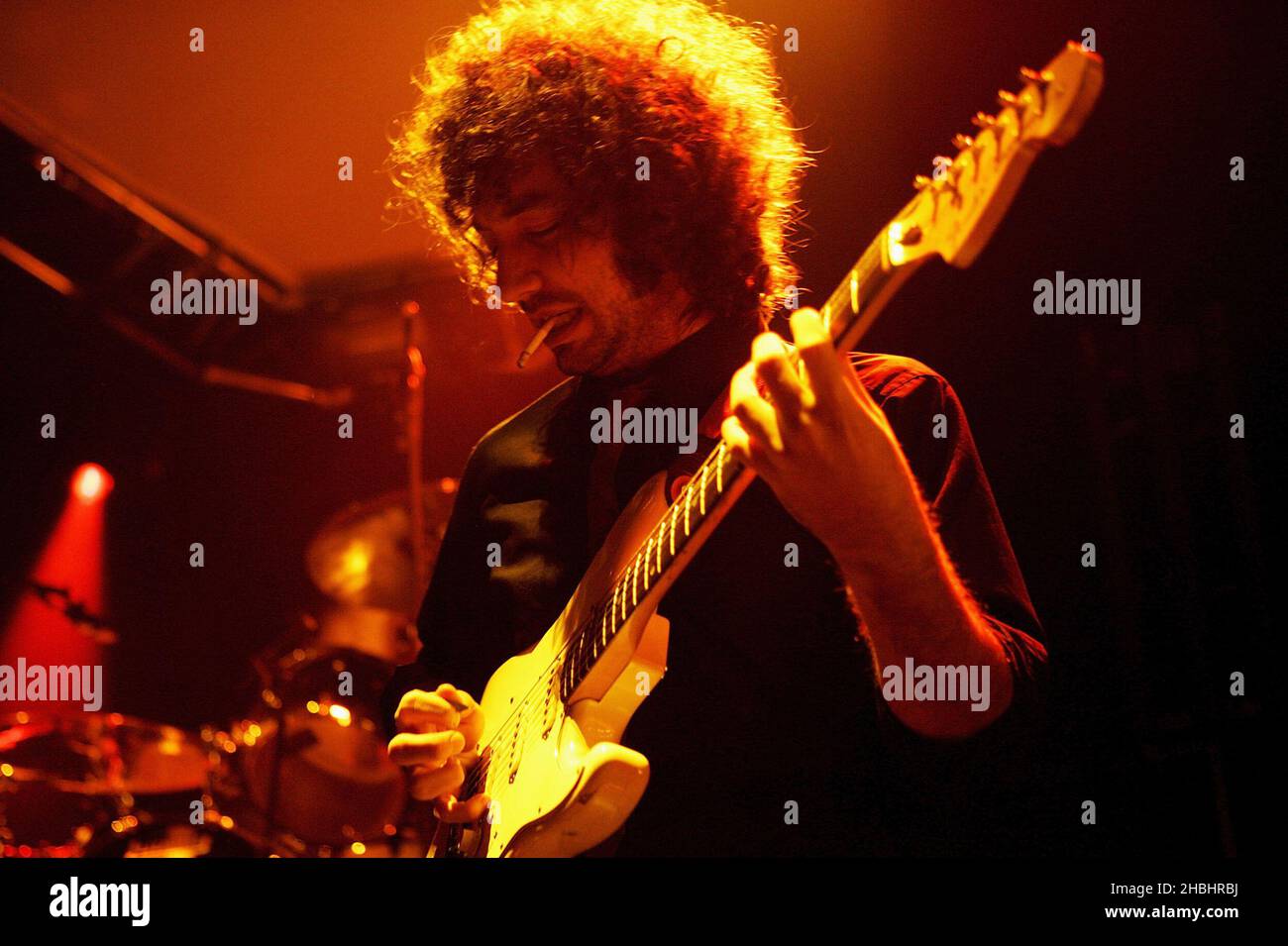 Albert Hammond Junior of New York indie group The Strokes play their first London date of the UK tour promoting their third album 'First Impressions Of Earth', released January 9, at Shepherds Bush Empire in London. Stock Photo