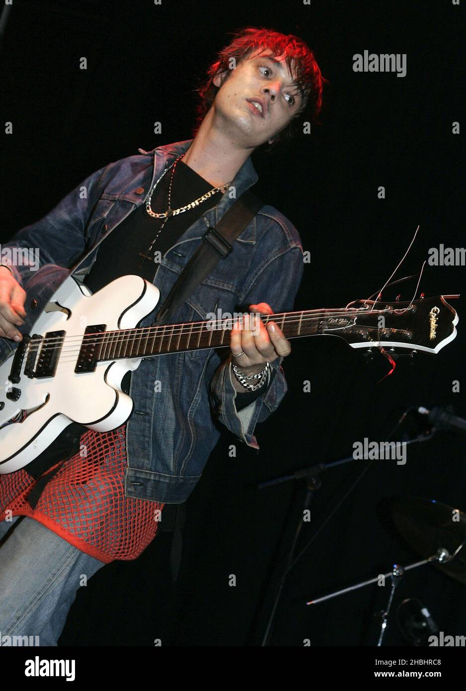Pete Doherty of indie band Babyshambles performs in support of their debut album 'Down In Albion' at Koko ,Camden in London. Stock Photo