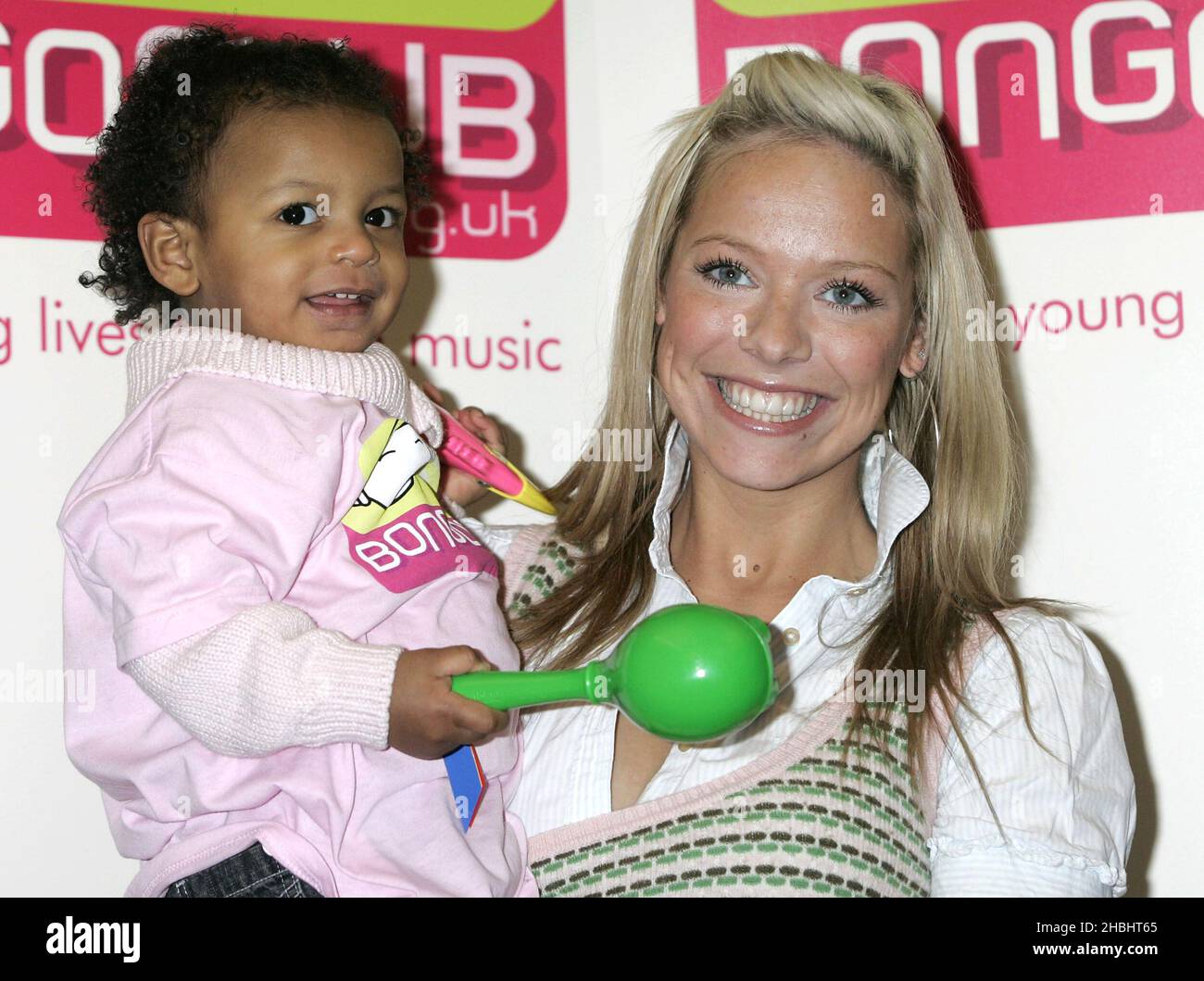 Atomic Kitten former singer Liz McClarnon, demonstrates the positive impact music has on the personal and social development of 0-5 year olds, at the LSO St Lukes, Old Street in London Stock Photo
