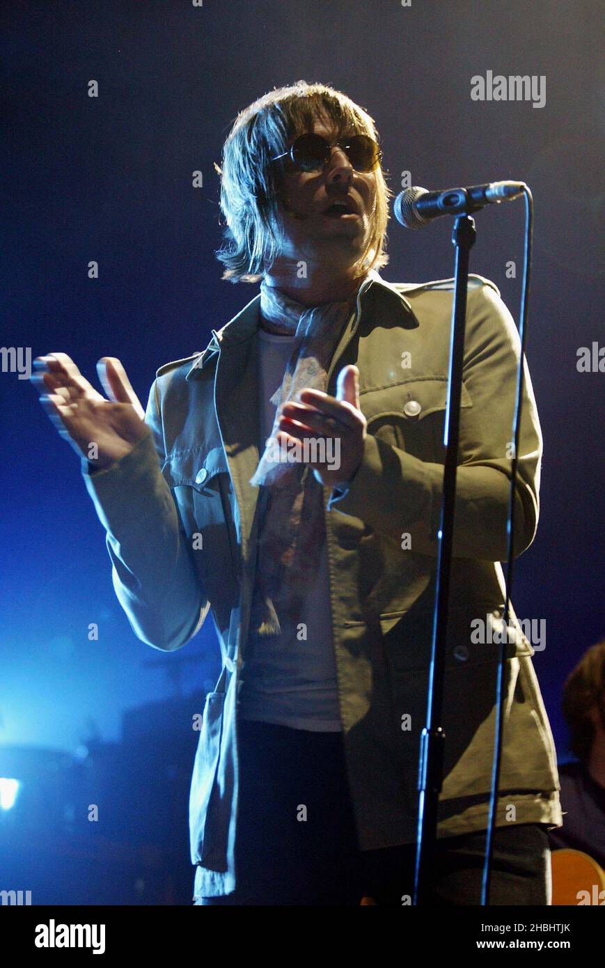 Liam Gallagher, Oasis performing live on stage at the Teenage Cancer