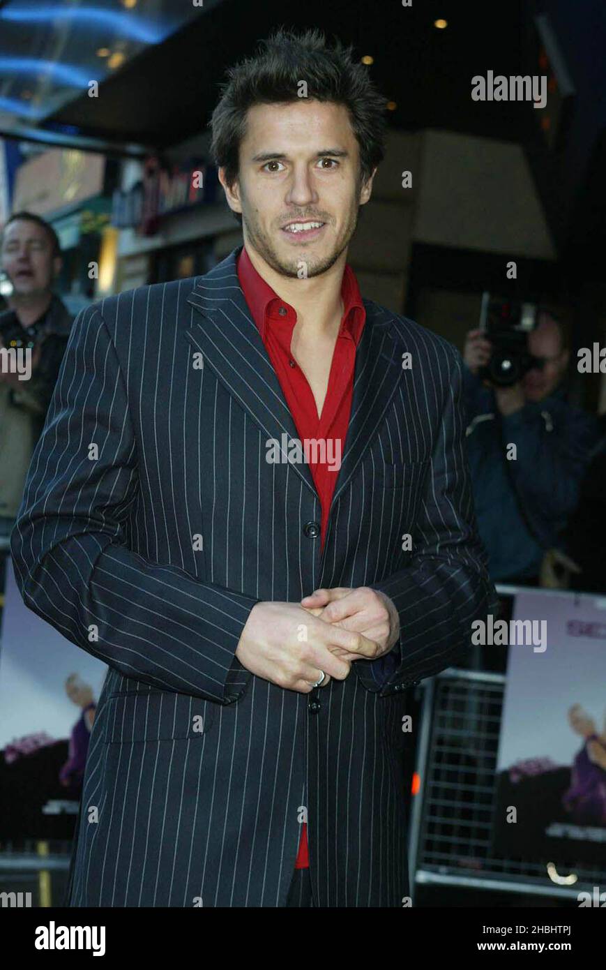 Jeremy Edwards photographed at the Premiere of S Club's movie 'Seeing Double' in Leicester Square. 1/2 length Stock Photo