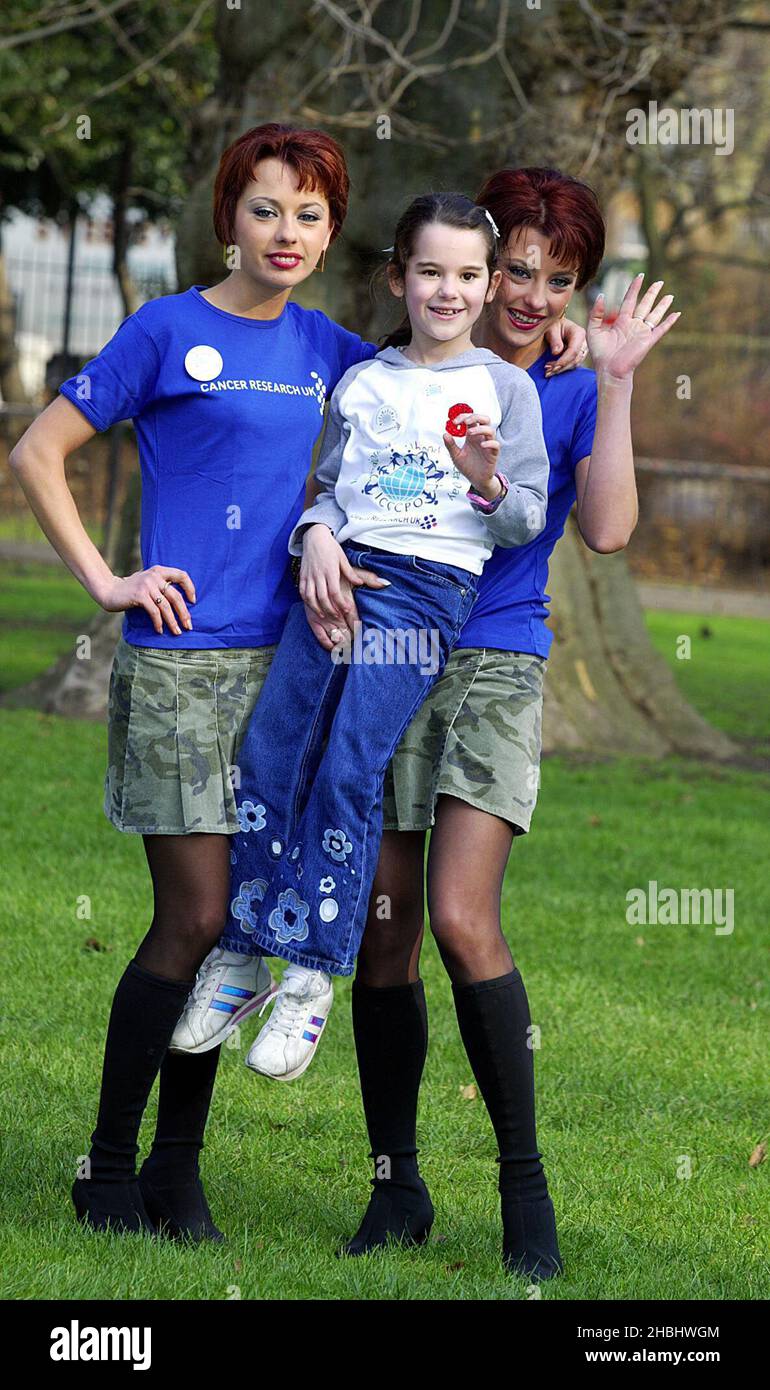 Cheeky Girls at International Childhood Cancer day in London, Lincolns Inn Fields. Stock Photo