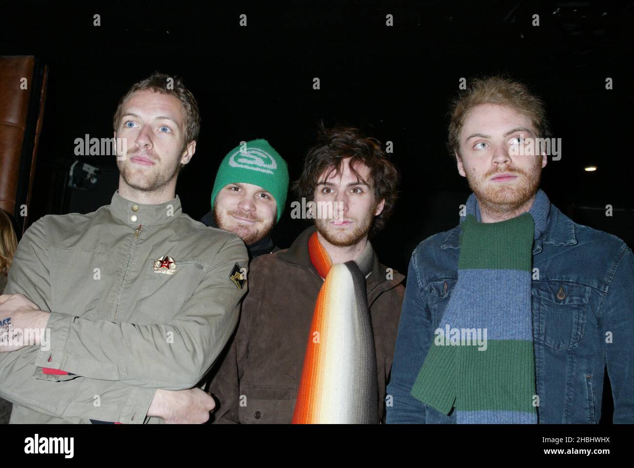 Coldplay at the NME Carling Awards 2003 held at Po Na Na in Hammersmith London. headshot. Stock Photo