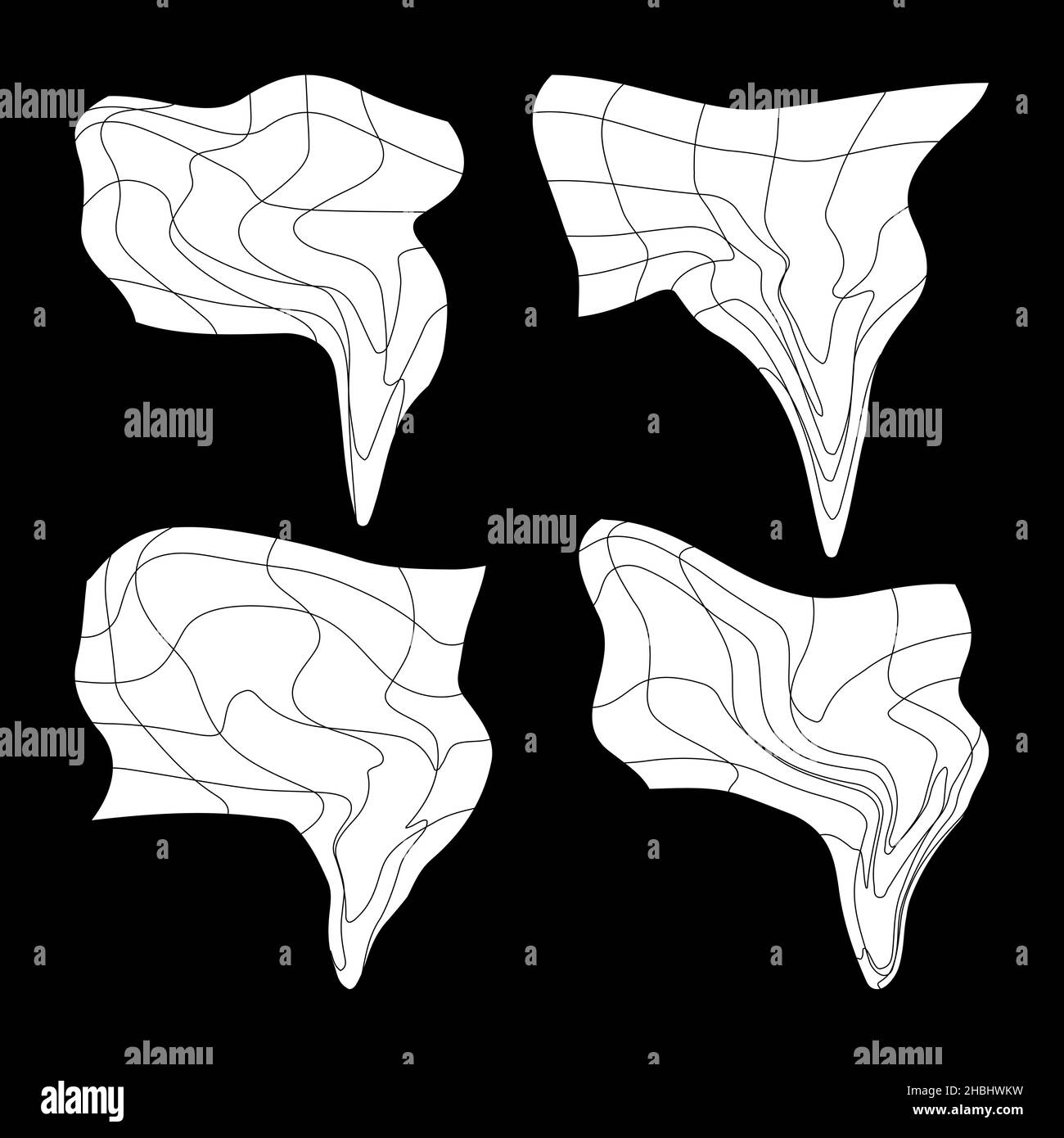 vector retro futuristic design elements 3D grid. Retro graphics set ...