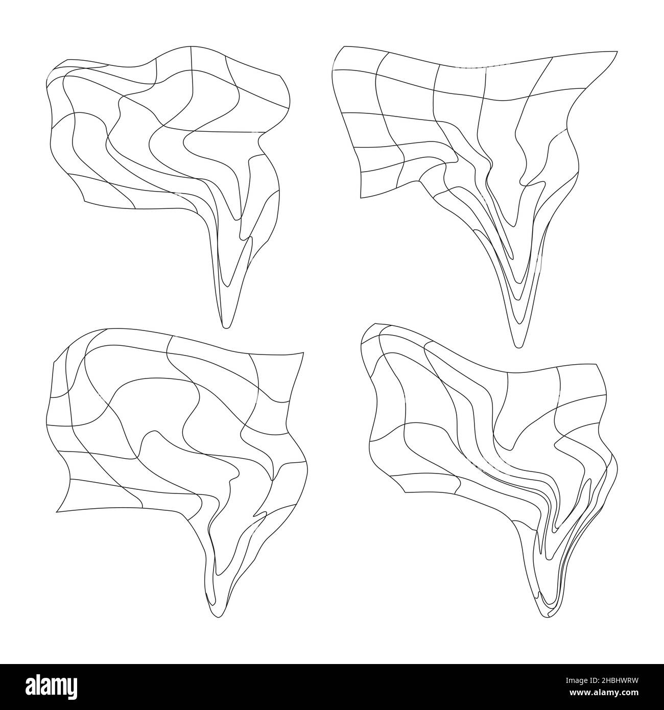 vector retro futuristic design elements 3D grid. Retro graphics set ...