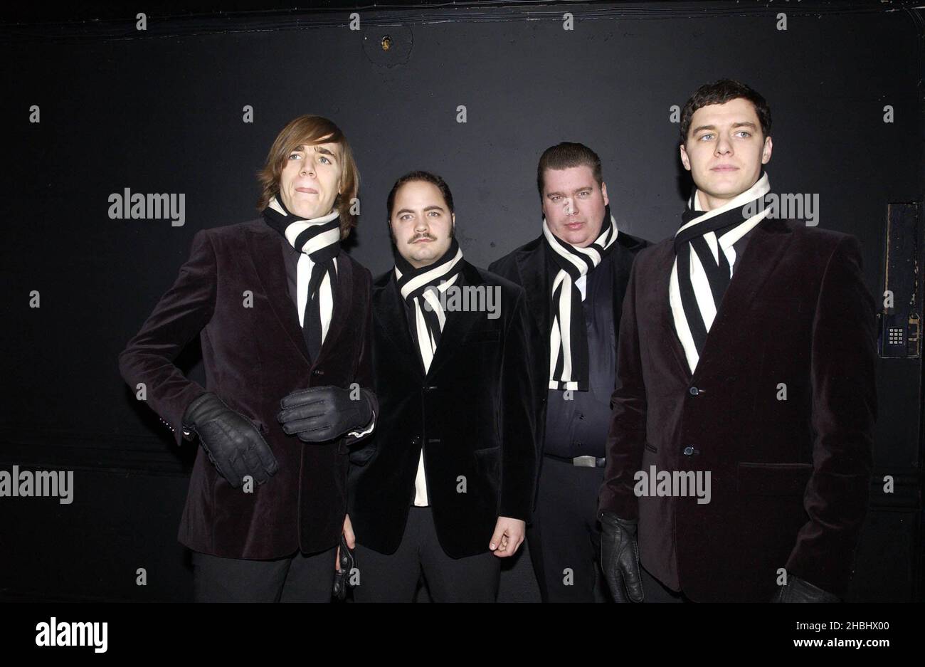 The Hives photographed at the NME Carling awards at PoNaNa in London. 3/4 length . Stock Photo