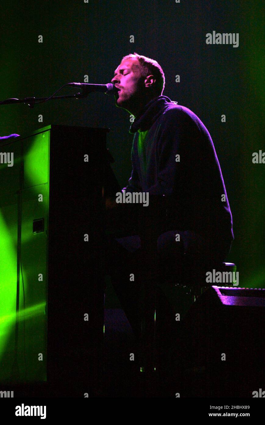 Coldplay performing live on stage at the Rehearsals for the 2003 Brit ...