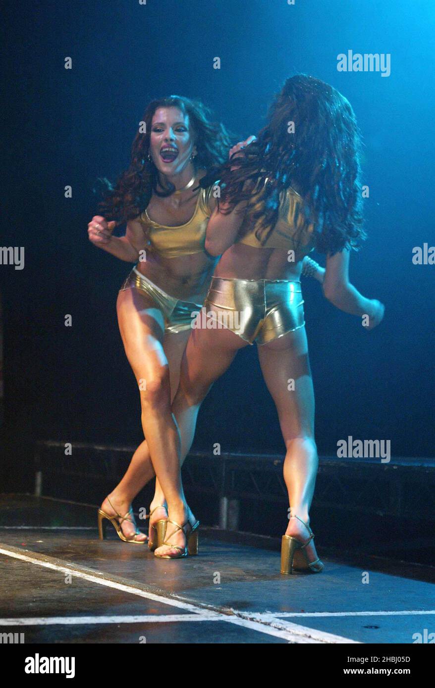 Cheeky Girls perform live on stage at the GAY Astoria, London. Stock Photo