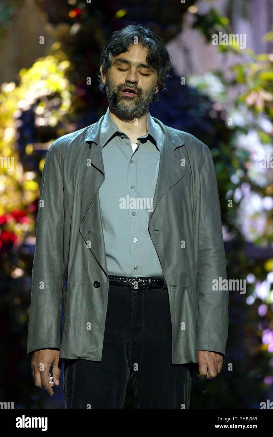 Andrea Bocelli performing live on stage