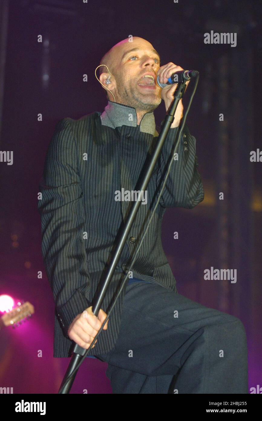 REM, Michael Stipe on stage at the South African Freedon Day Concert