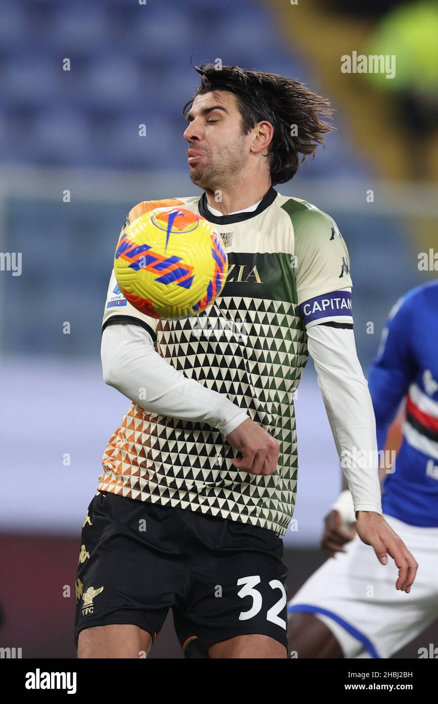 Luigi Ferraris stadium, Genova, Italy, December 19, 2021, Pietro Ceccaroni (Venezia FC) touches the ball with his hand  during  UC Sampdoria vs Venezi Stock Photo