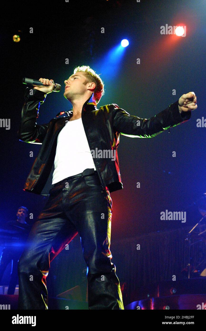 Ronan Keating in concert at Wembley Arena in London. Live. 3/4 Length
