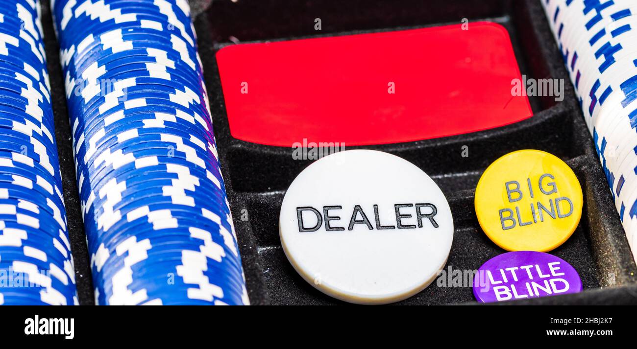 A stack of poker chips in a case Stock Photo Alamy