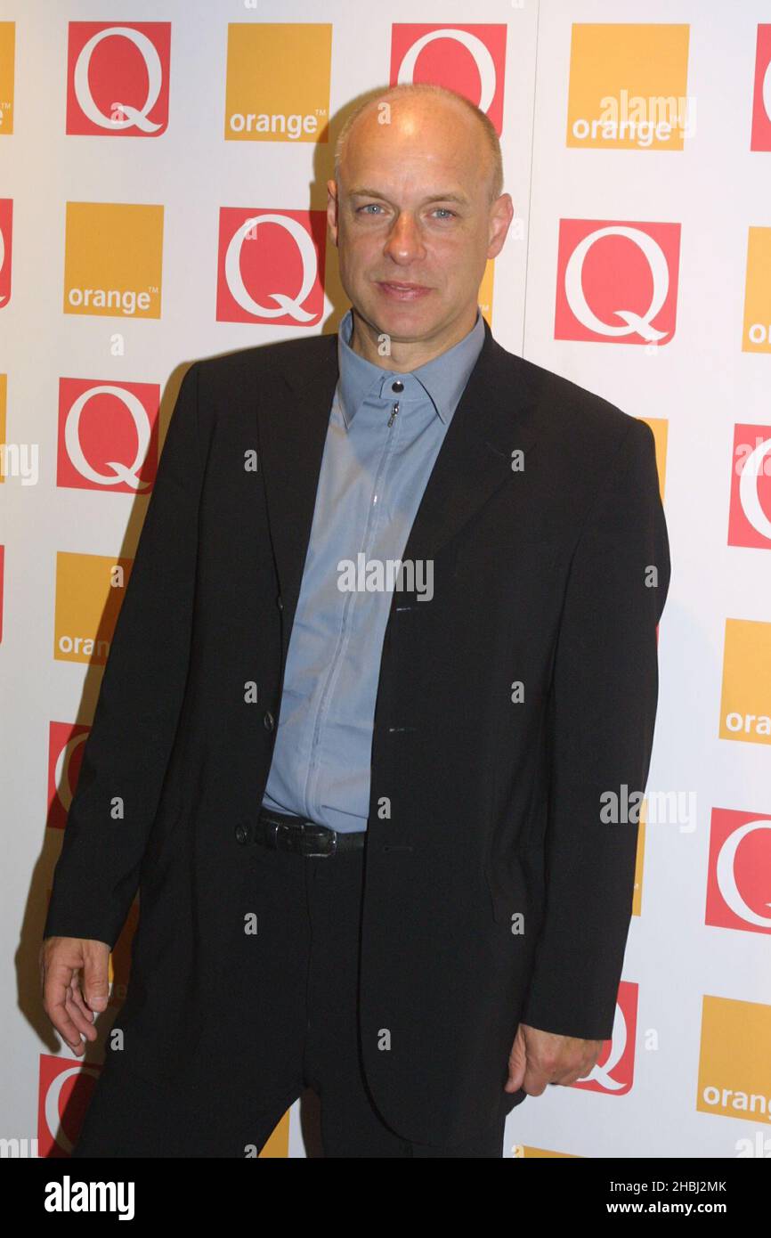 Brian Eno at the Q Awards held at London's Park Lane Hotel. Stock Photo