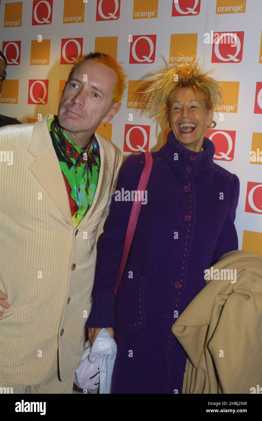 John Lydon and wife Nora at the Q Awards held at London's Park Lane Hotel. Stock Photo
