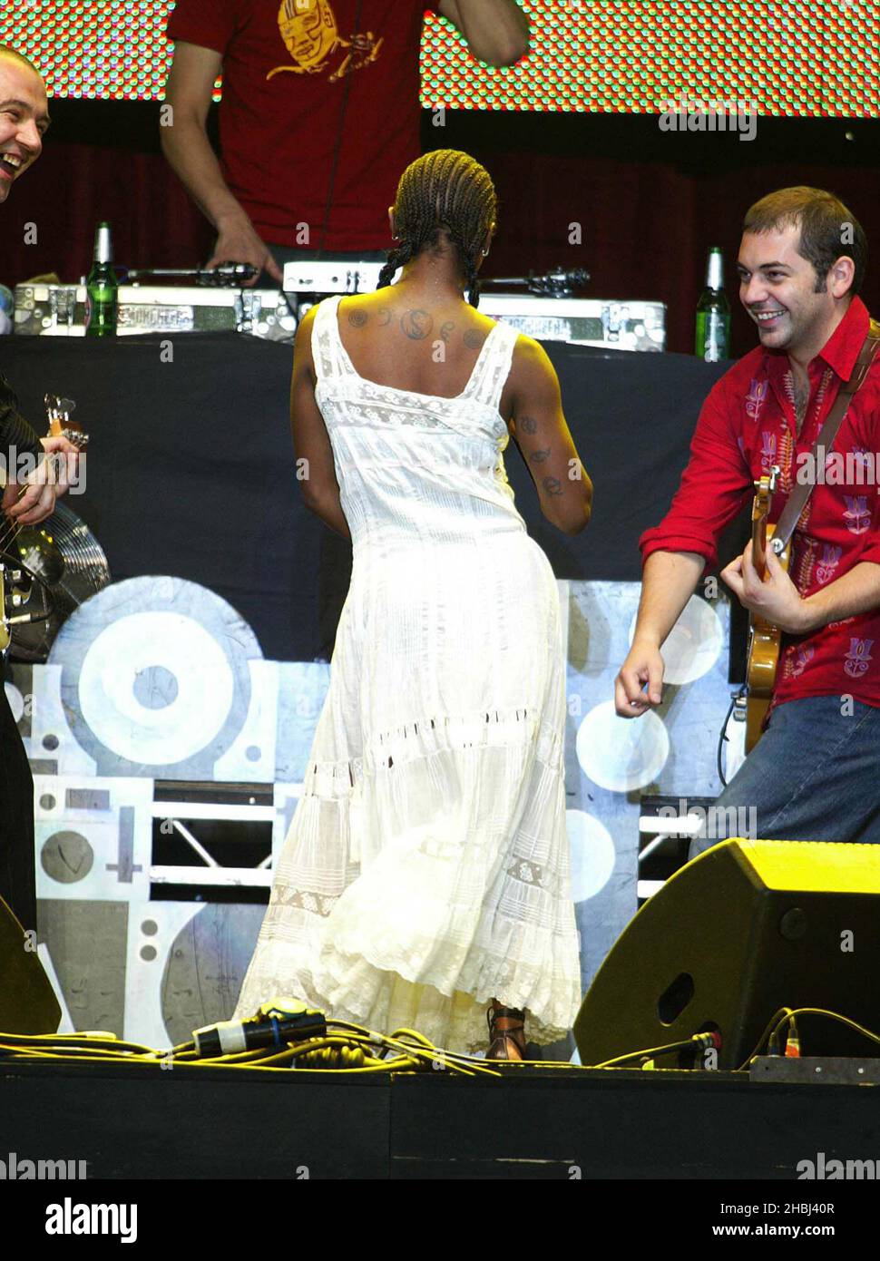 David Gray, Morcheeba and many other artistes performed live in front of 10.000 fans at the free concert to promote the new-look square and kick-starts the next phase of the Totally London Tourism initiative, encouraging to visit the Capital. Stock Photo