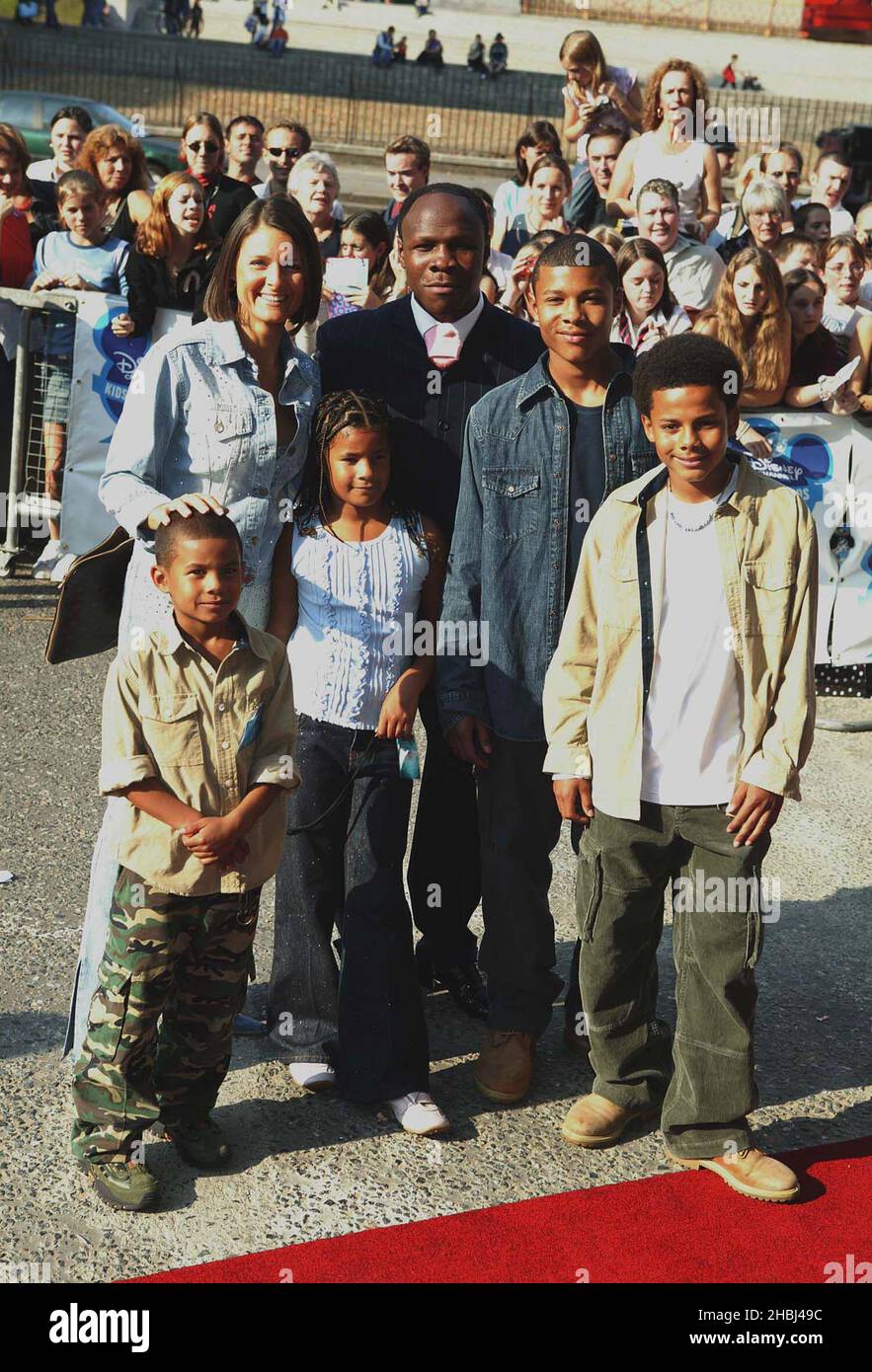 Chris Eubank with family at the Disney Channel Kids Awards at the Royal Albert Hall Stock Photo