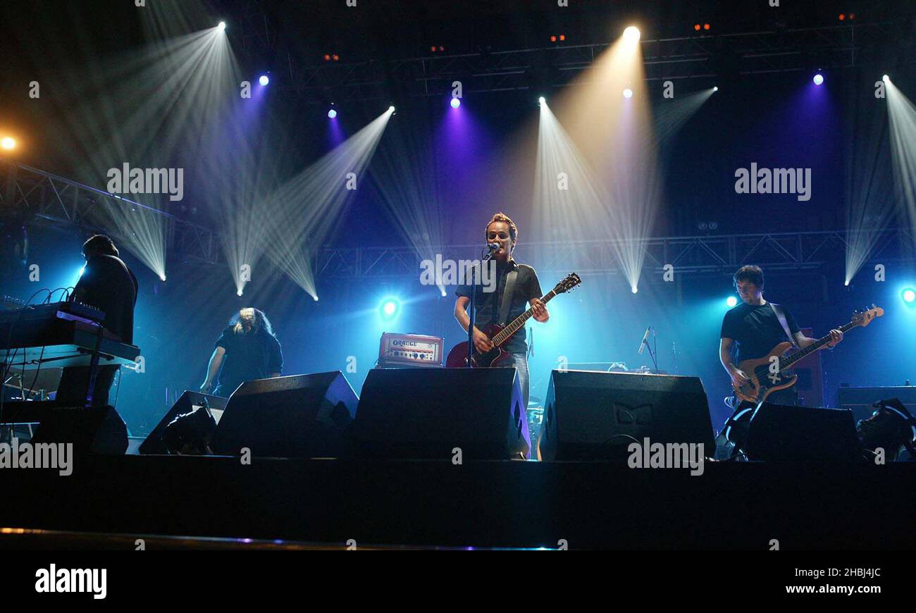 Myslovitz from Poland perform live on stage at the MTV Press Launch for Road to Edinburgh at the Royal Festival Hall London. Stock Photo