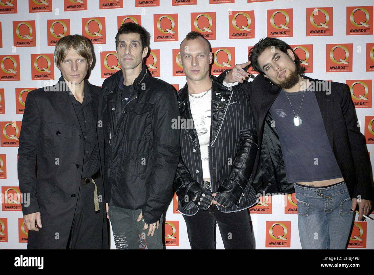 Janes Addiction with Perry Farrell and Dave Navarro at the Q Awards at the Park Lane Hotel, London. Stock Photo