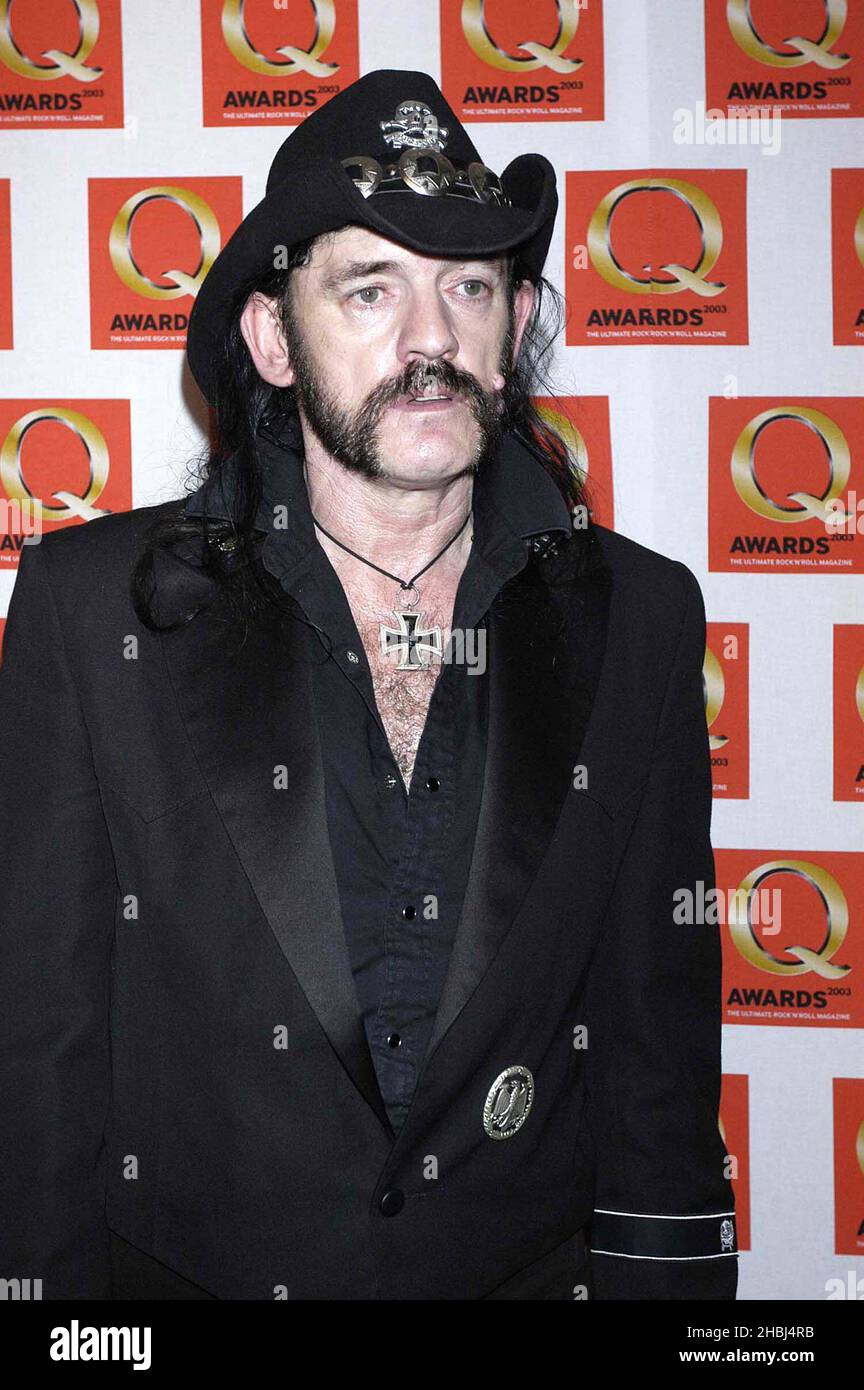 Lemmy from Motorhead at the Q Awards at the Park Lane Hotel, London. Stock Photo