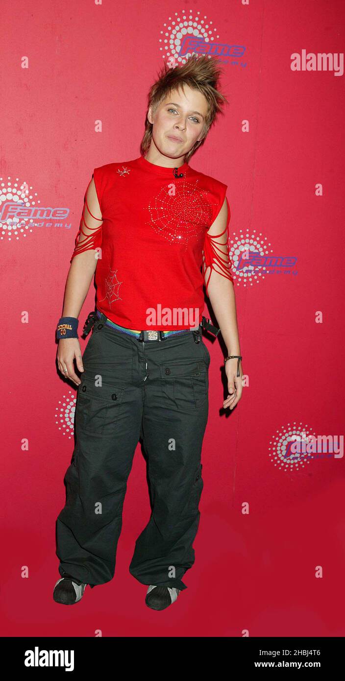 Alex Parks, winner of the Fame Academy Final, during a TV interview at ...