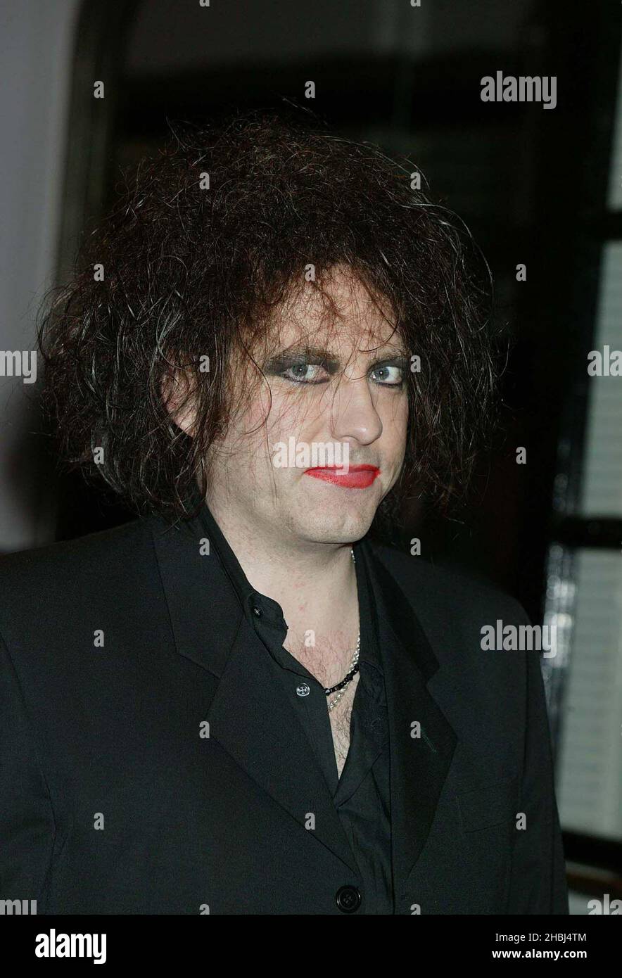 Robert Smith of the Cure at arrivals at the Q Awards, Park Lane Hotel London. Head shot Stock Photo