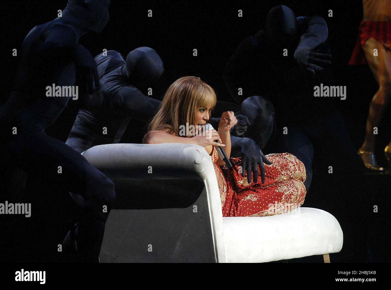 Beyonce performs live on stage at the Wembley Arena, London Stock Photo ...