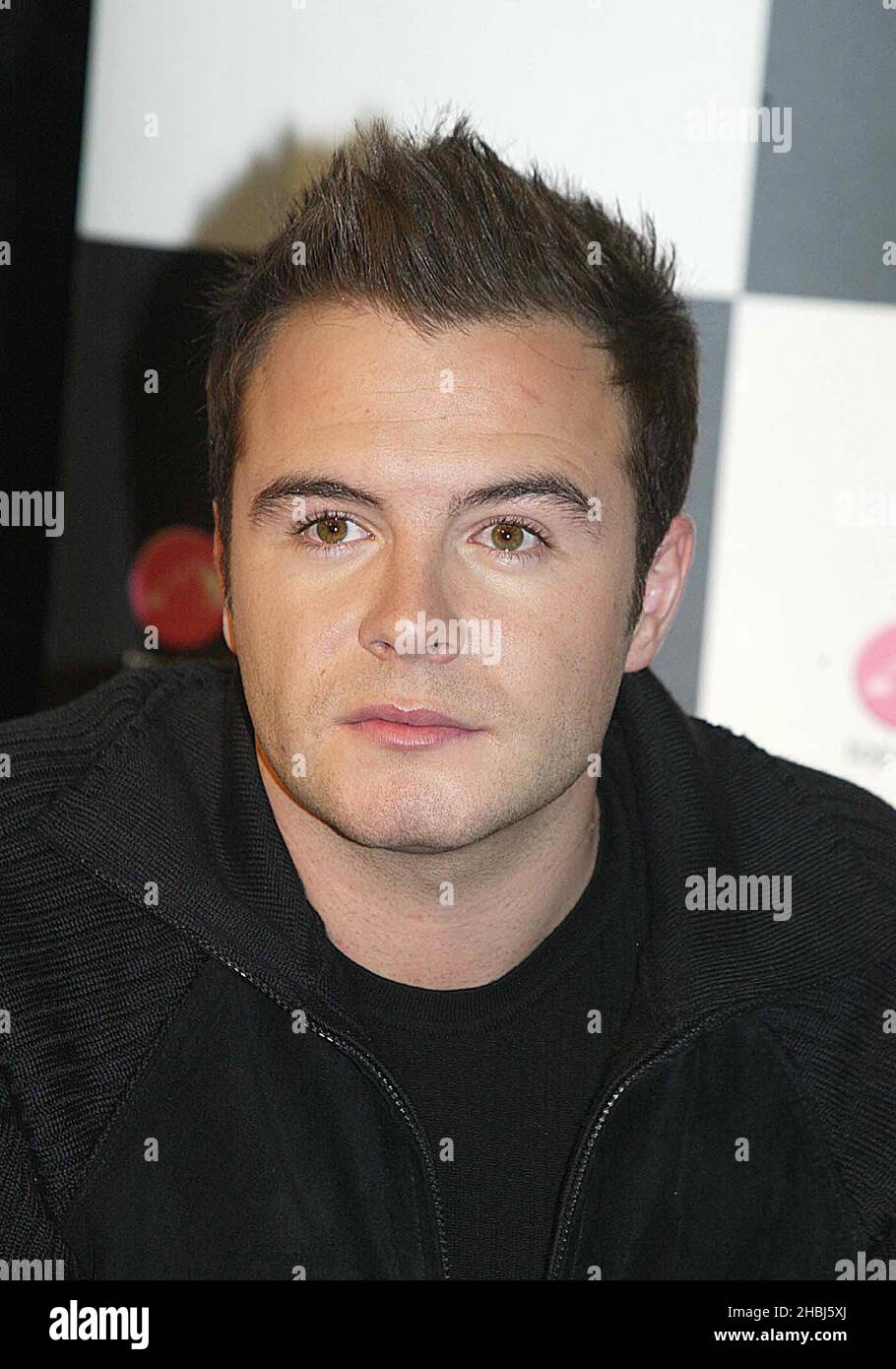 Shane from Westlife promotes new single Mandy at the HMV Trocadero, Piccadilly Circus in London. Stock Photo
