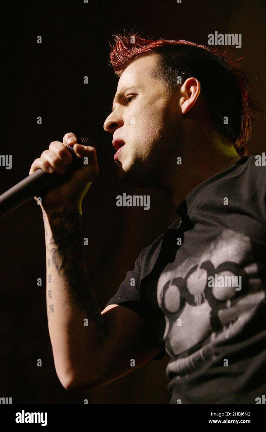 Good Charlotte perform live in concert at the Brixton Academy in London.  Joel Madden; (vocalist) Stock Photo